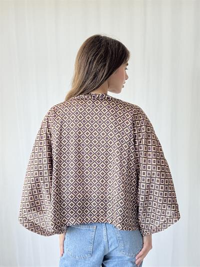 YENİ Retrobird Tasarım Boho Desen Mini Kimono