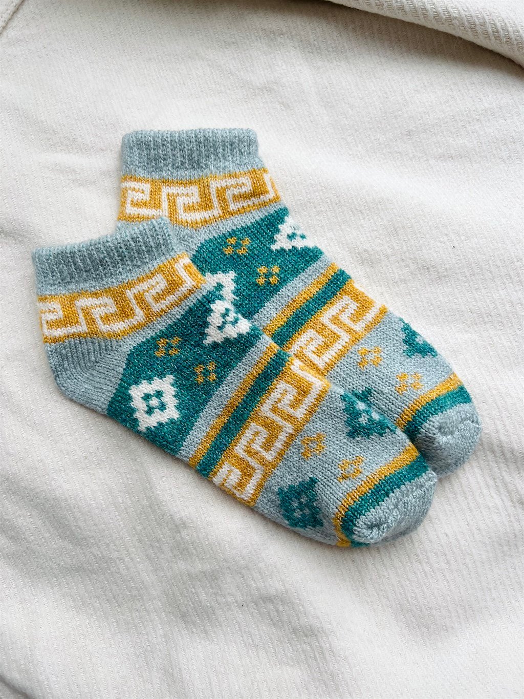 Booties Size Ethnic Pattern Wool Woman Socks