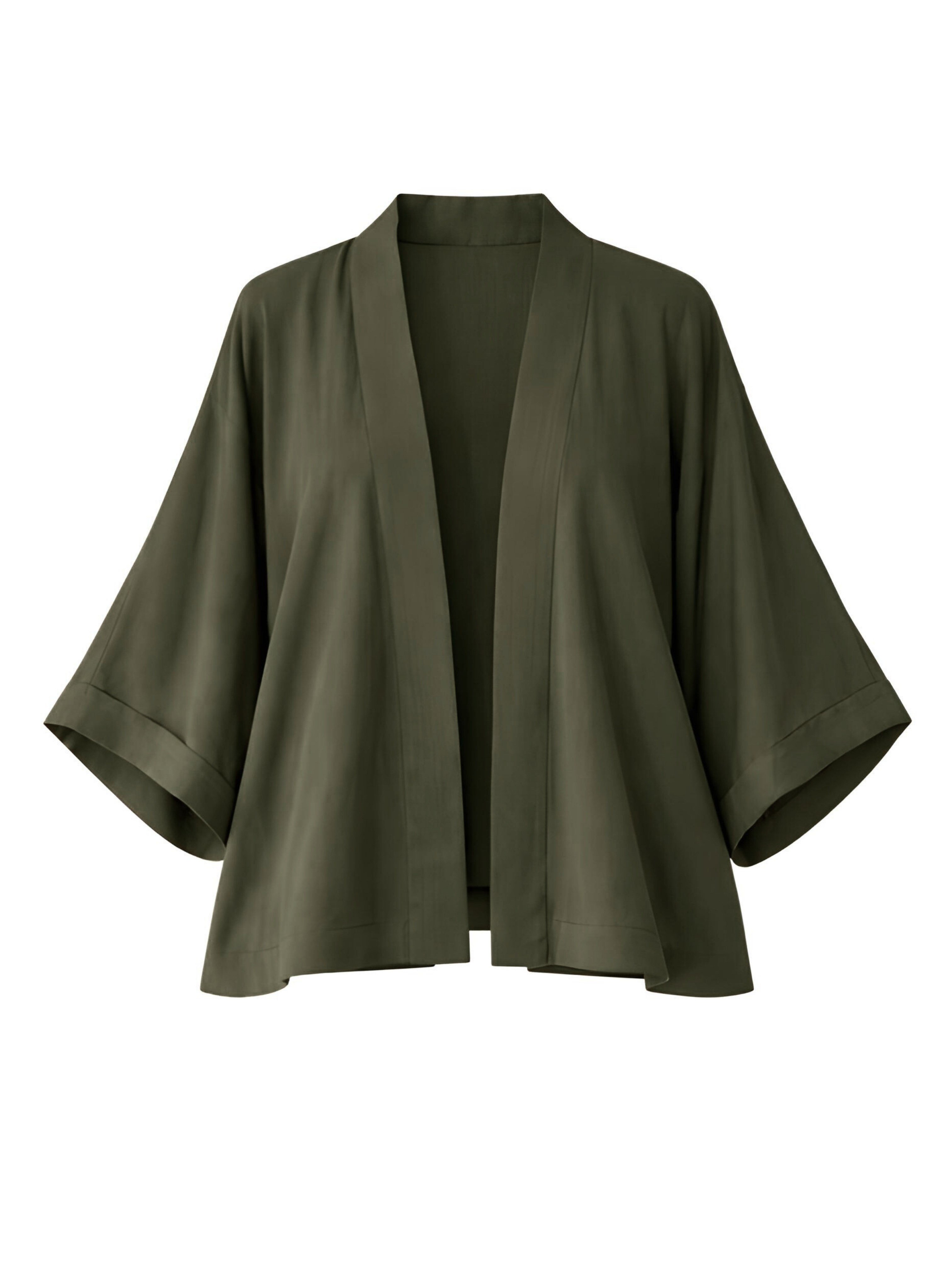 Retrobird Haki Tasarım Boho Mini Kimono