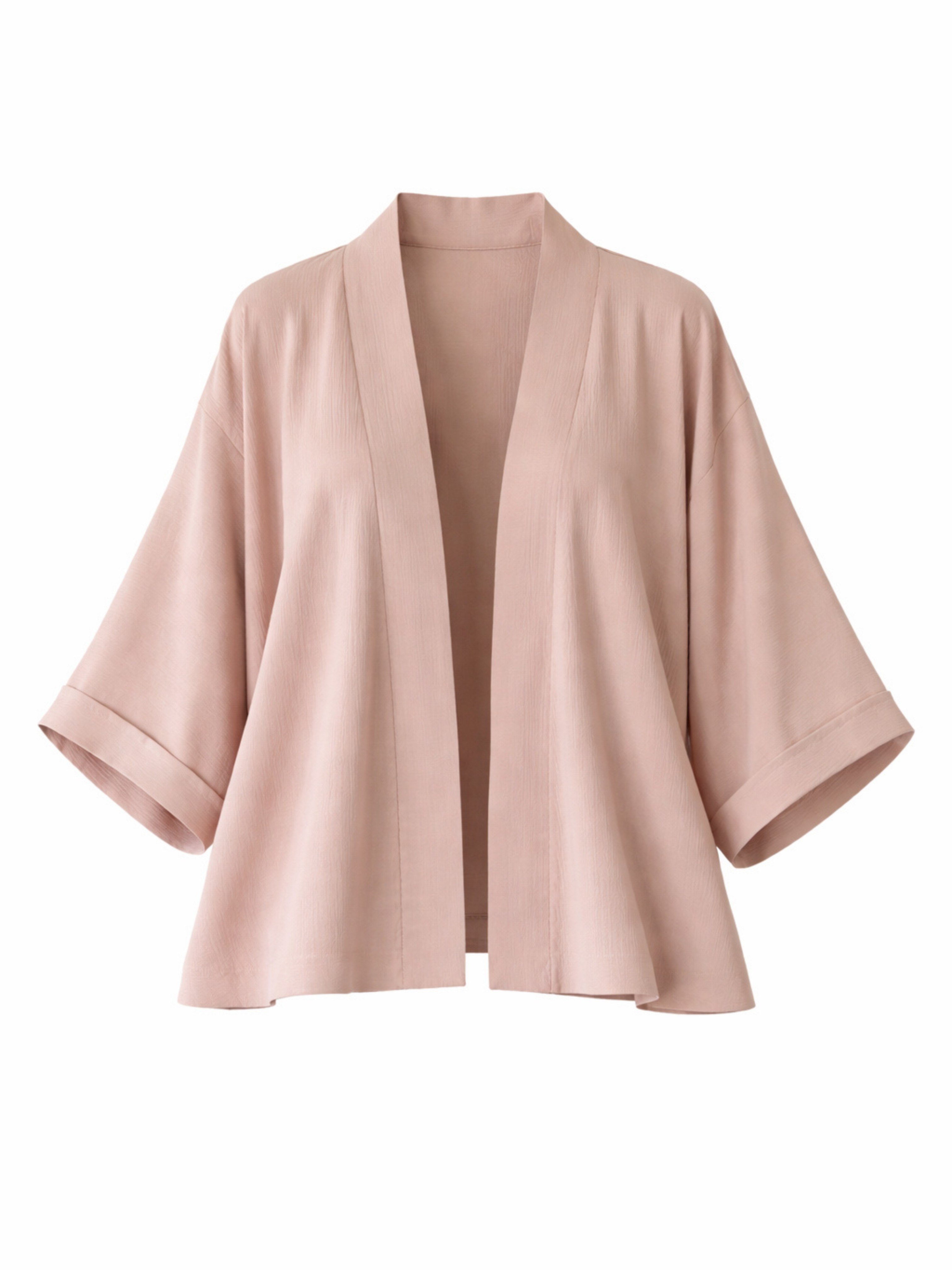 Retrobird Krem Tasarım Boho Mini Kimono