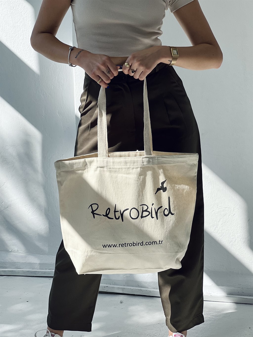 Retrobird Logolu Bez Çanta | Retrobird
