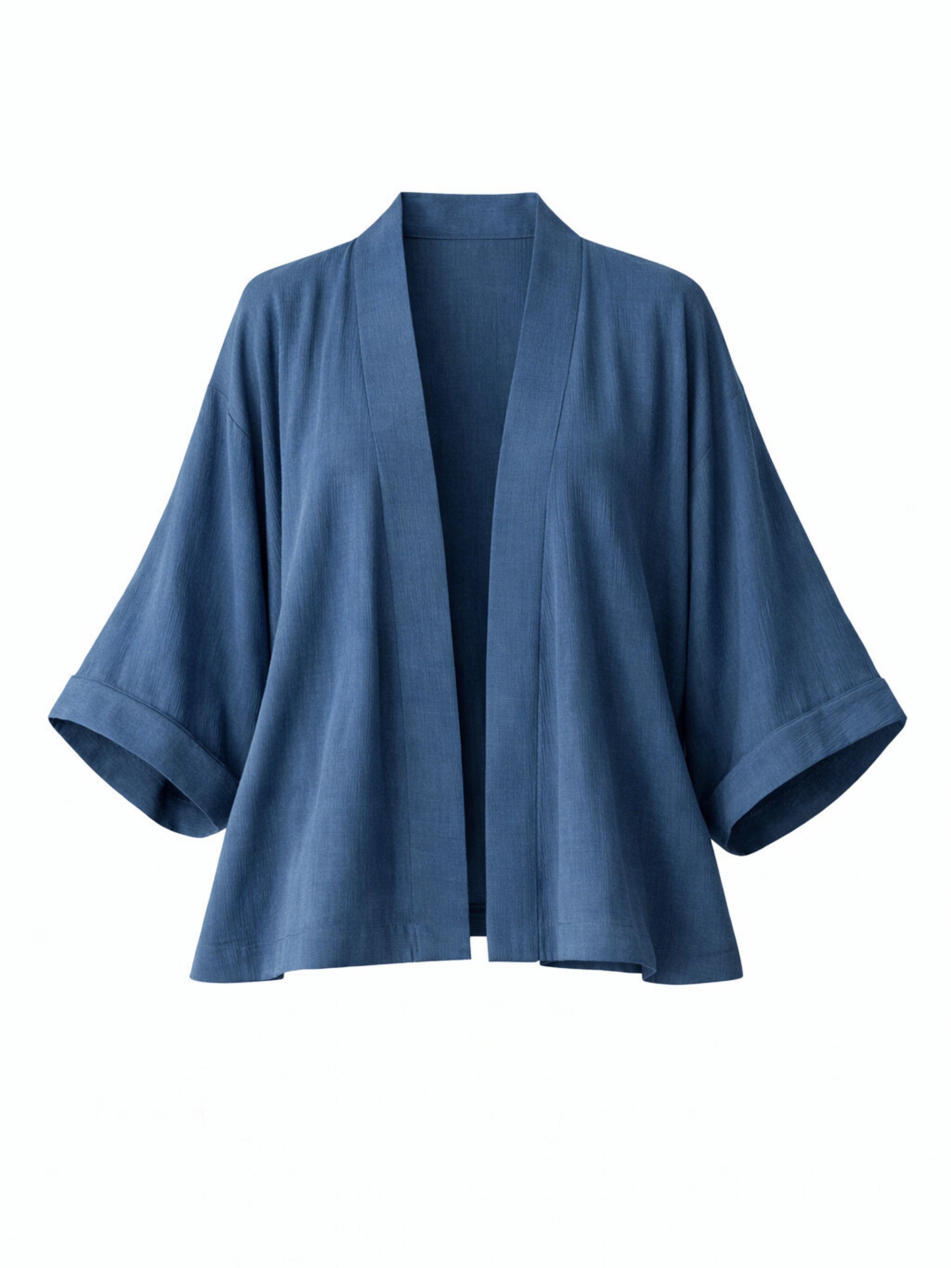 Retrobird Mavi Tasarım Boho Mini Kimono