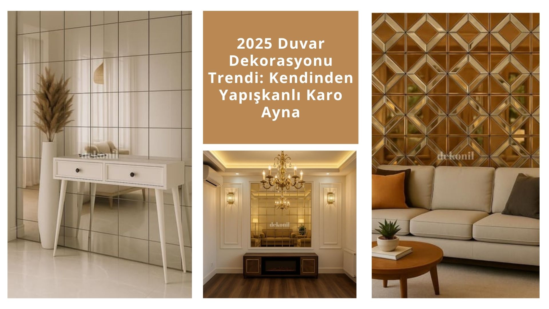 2025 Duvar Dekorasyonu Trendi: Kendinden Yapışkanlı Karo Ayna