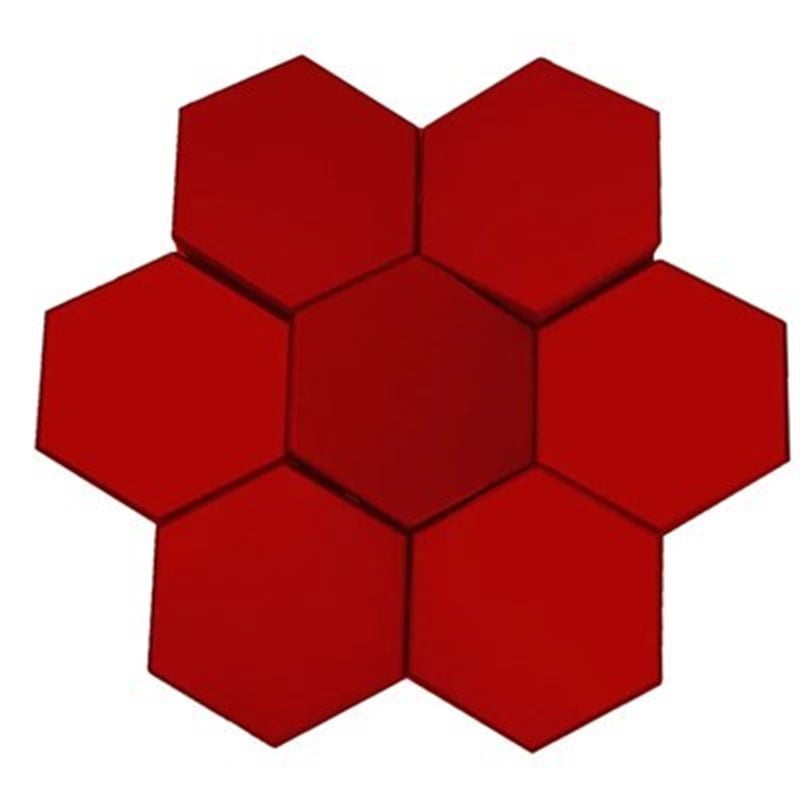 3D Hexagonal Wall Panel Red