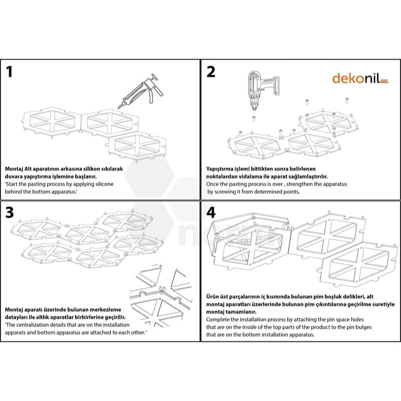 3D Hexagonal Wall Panel Red