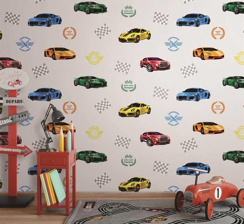 Adawall Ada Kids Arabalı Çocuk Odası Duvar Kağıdı 8909-2