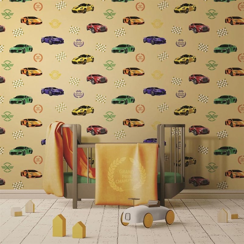 Adawall Ada Kids Arabalı Çocuk Odası Duvar Kağıdı 8909-1