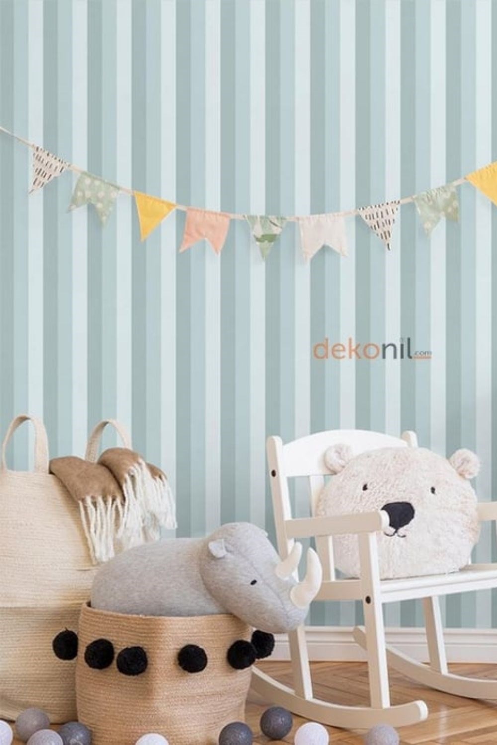 ورق جدران مخطط لغرفة الأطفال من Adawall Ada Kids 8908-2