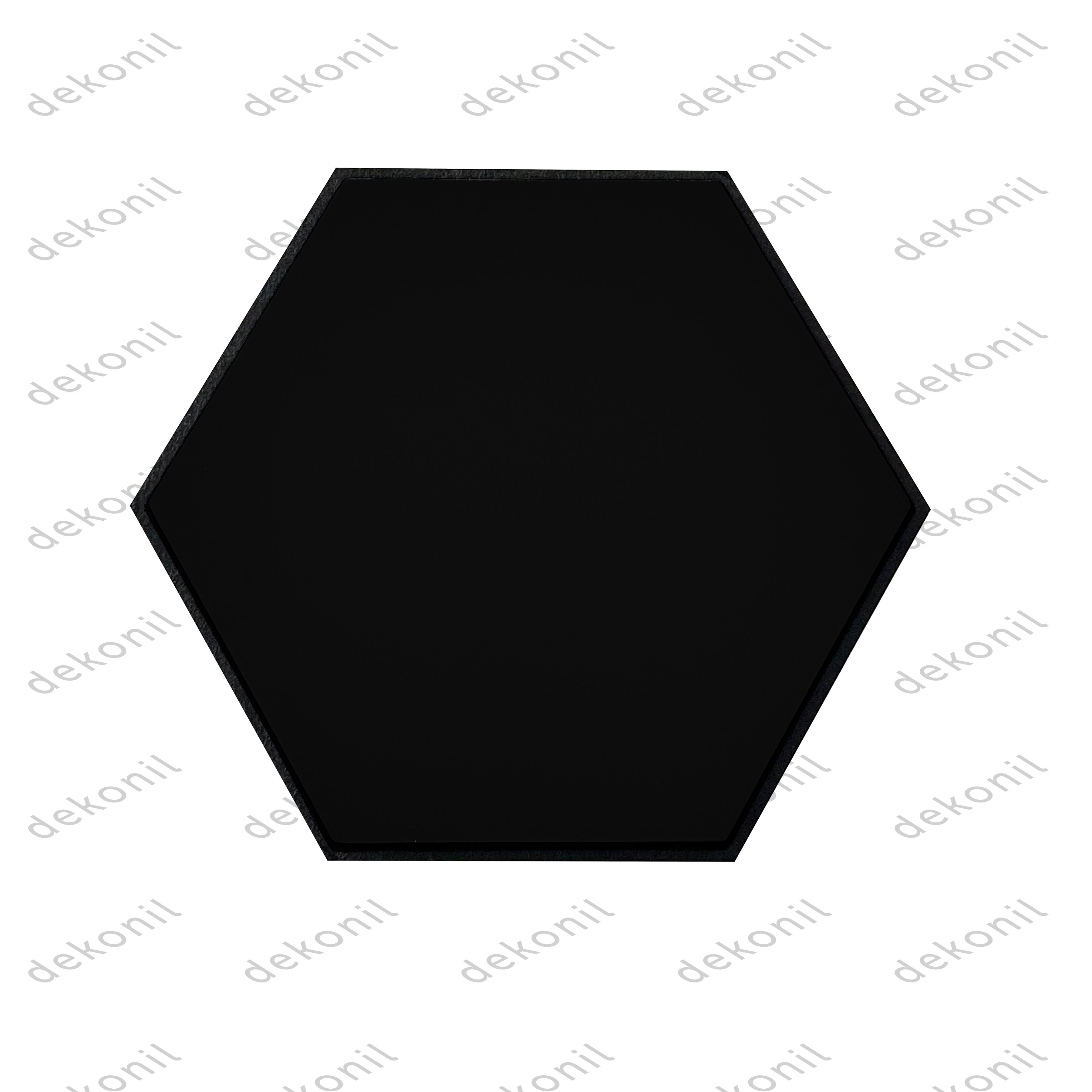 لوحة حائط سداسية صوتية سوداء على شكل قرص العسل