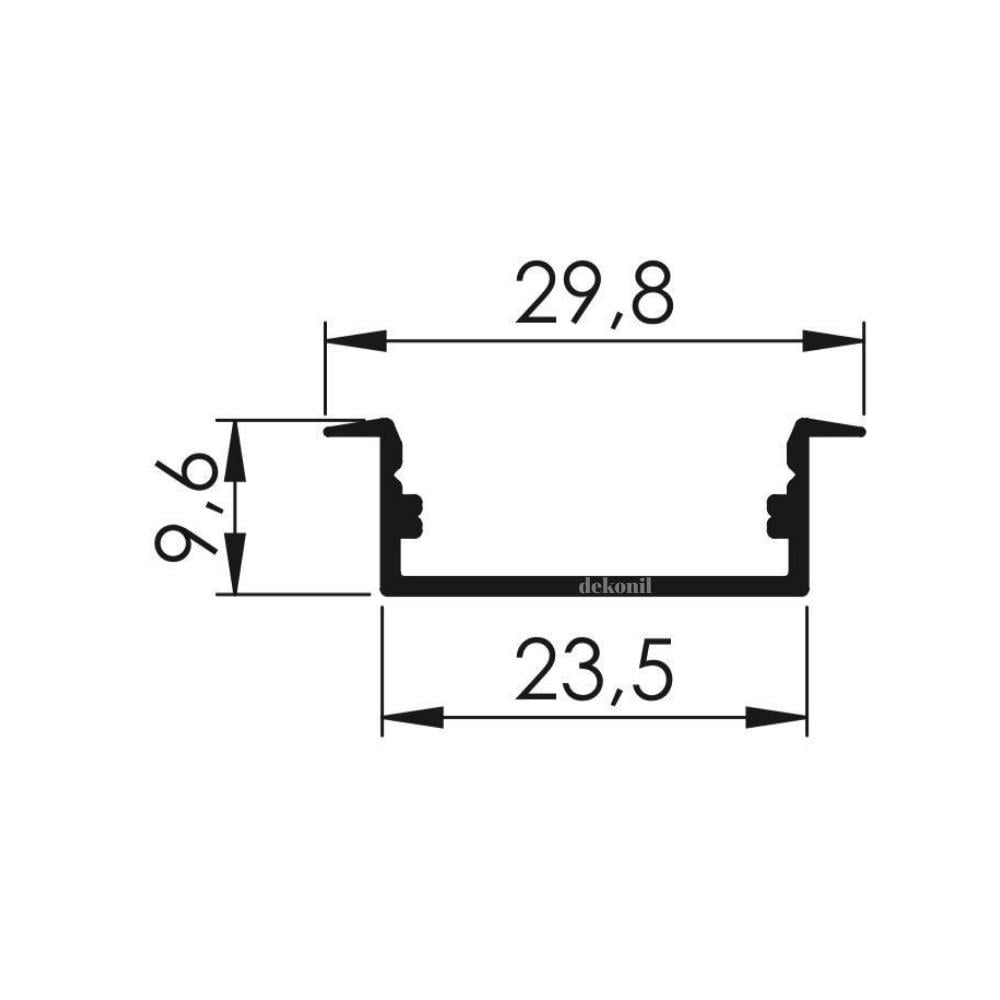 علبة ألومنيوم ضوء النهار عريض مدمج 30 سم