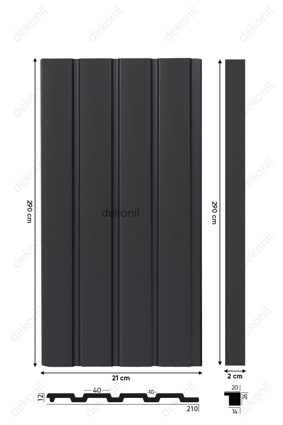 Dekonil Charcoal Ceiling and Wall Paneling 21cm