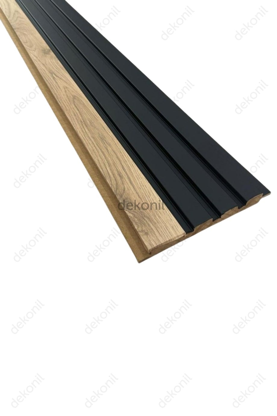 Asos Black MDF Lambri, Lux Duvar Paneli 12 cm