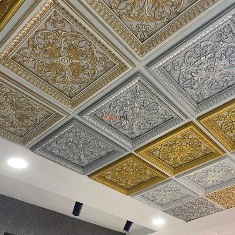 Avangarde Gümüş Pvc Tavan Paneli 60*60 cm