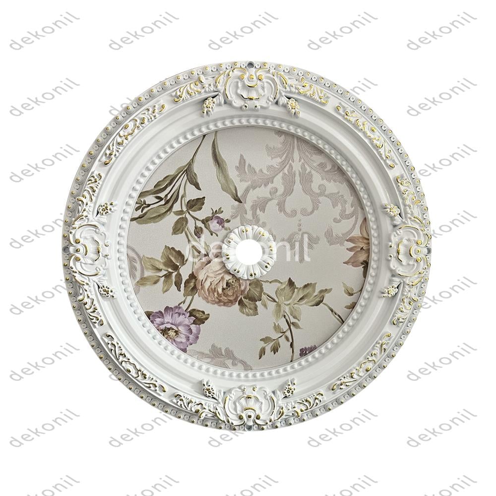 Beyaz Altın Oval Saray Tavan 60 cm