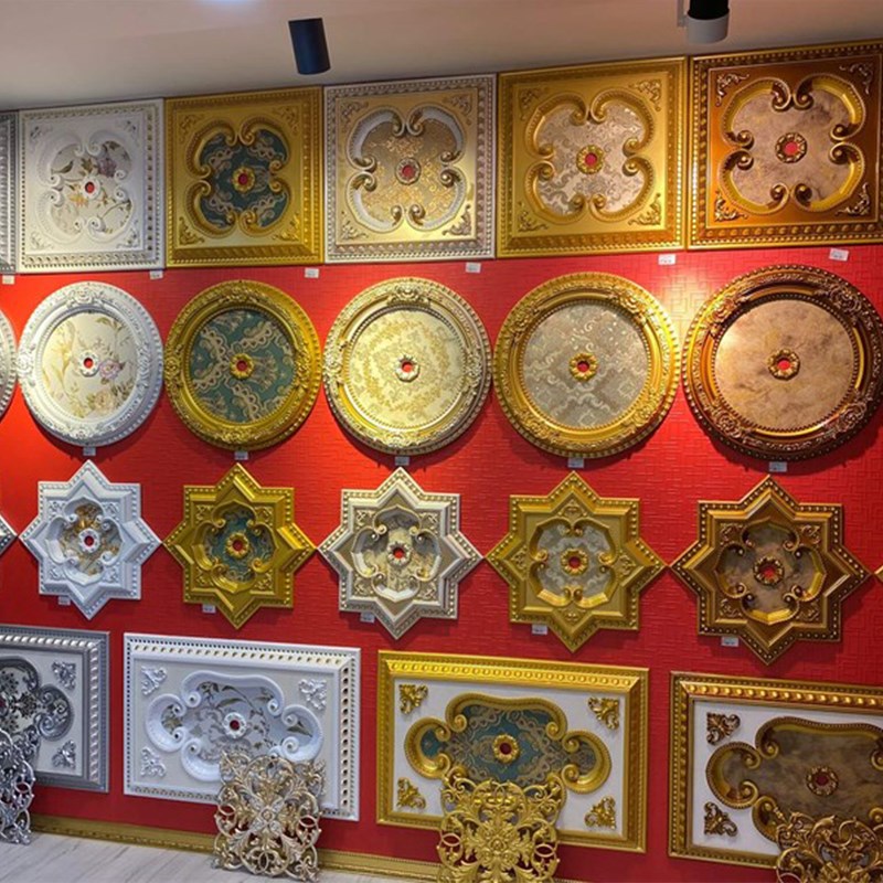 Beyaz Altın Oval Saray Tavan 90cm