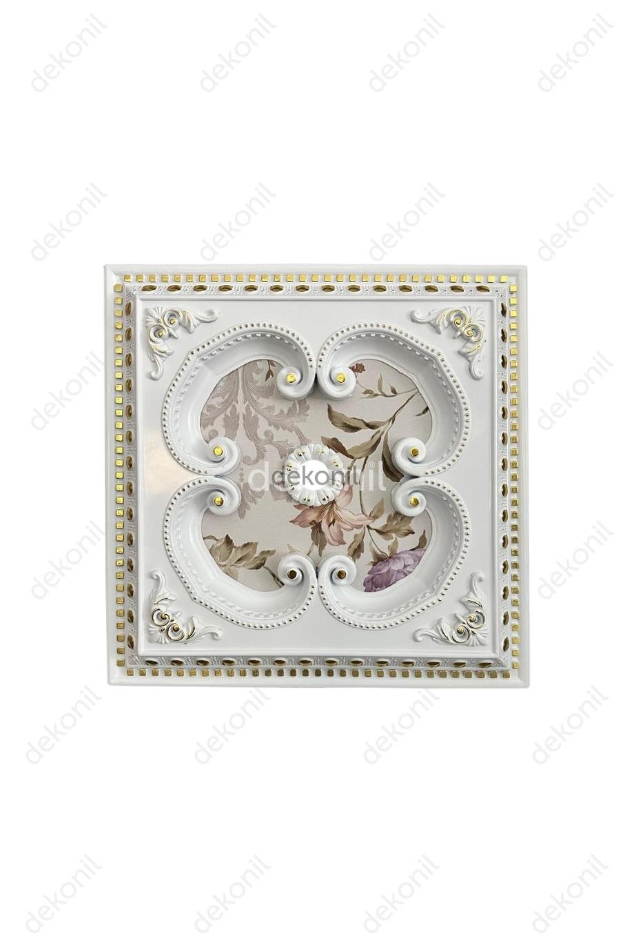Beyaza Altın Kare Saray Tavan 60*60 cm