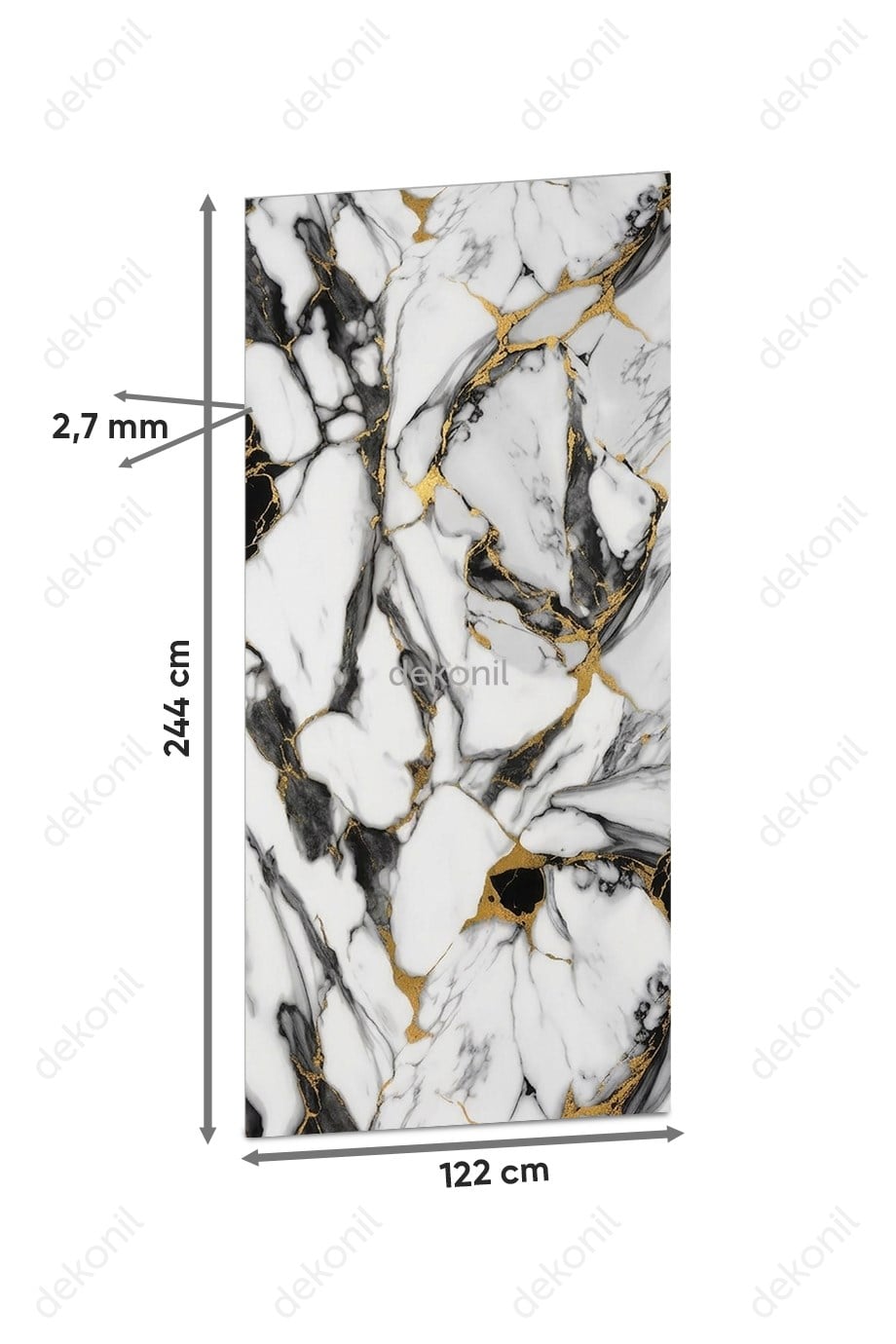 Black Gold Mermer Desenli Pvc Duvar Paneli 122*244cm