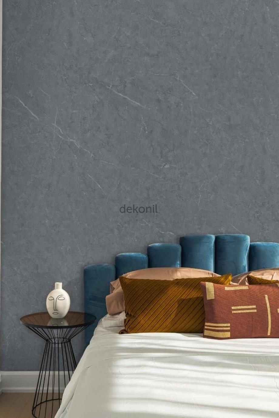 لوحة حائط من مادة البولي فينيل كلوريد بنمط رخامي أسود رمادي 122*244 سم