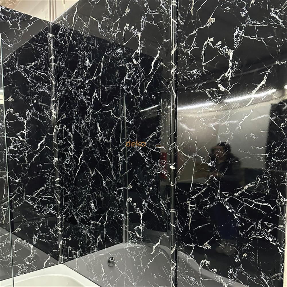 Black White Mermer Desenli Pvc Duvar Paneli 122*244cm