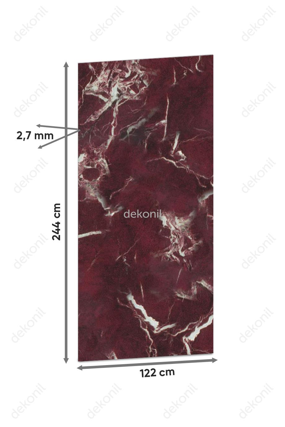 Elazığ Vişne Bordo Mermer Desenli Pvc Duvar Paneli 122*244cm