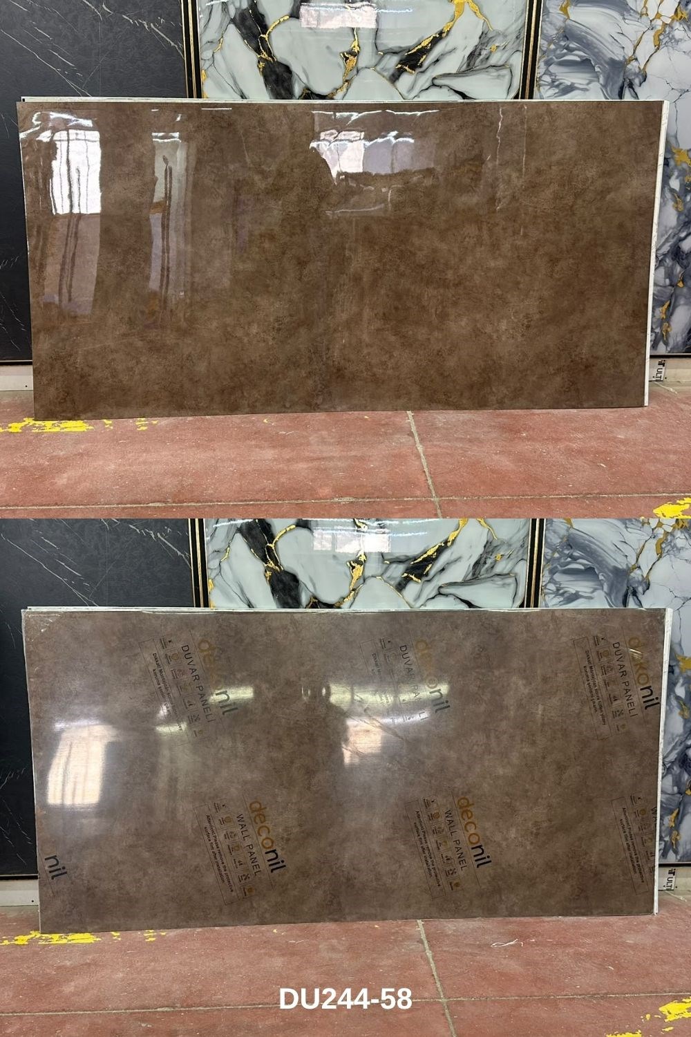 Bronz Beton Desenli PVC Duvar Paneli 122x244 cm