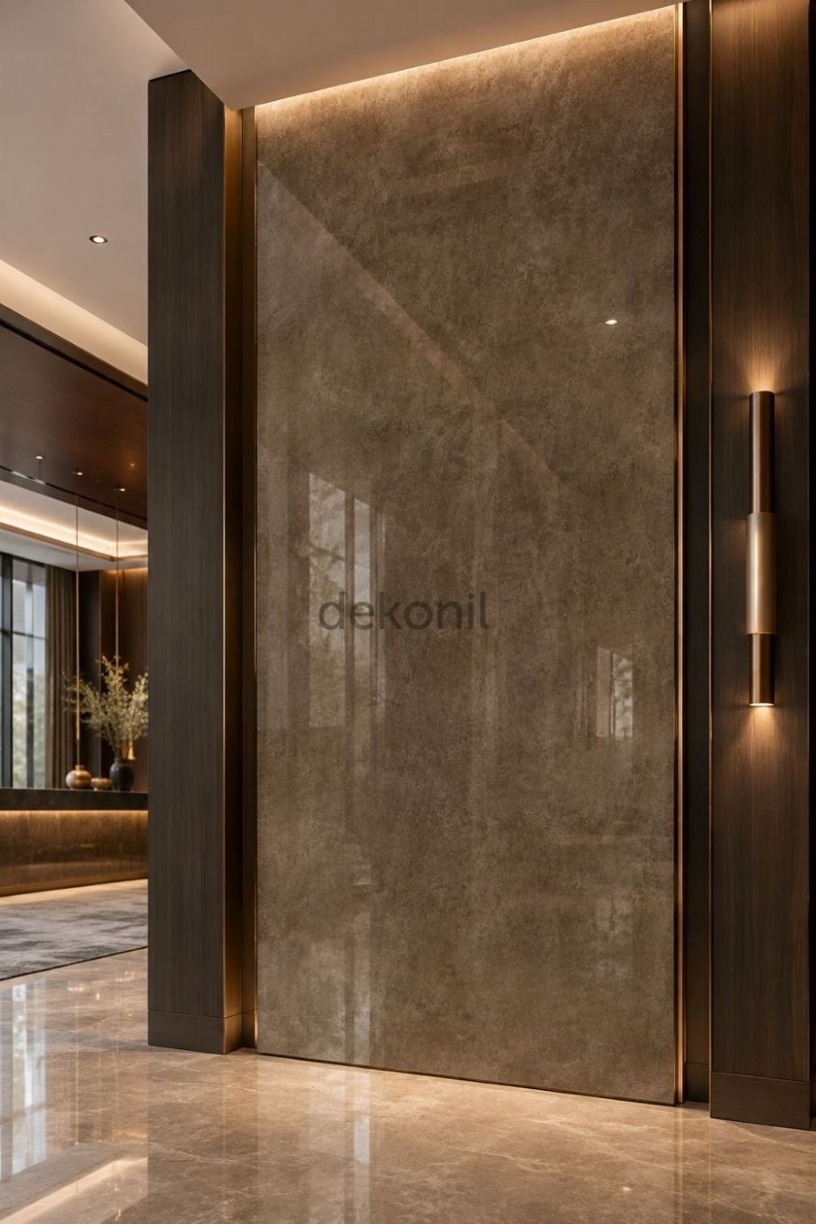 Bronz Beton Desenli PVC Duvar Paneli 122x244 cm
