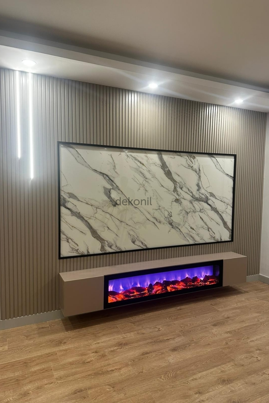 Calacatta Cream Light Mermer Desenli Pvc Duvar Paneli 122*244cm