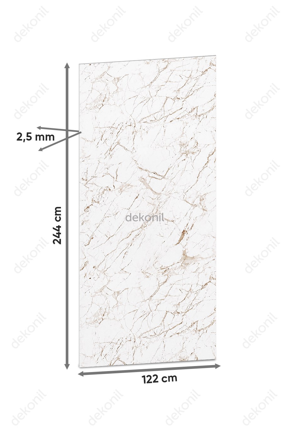 Calacatta Gold Mermer Desenli PVC Duvar Paneli 122x244 cm