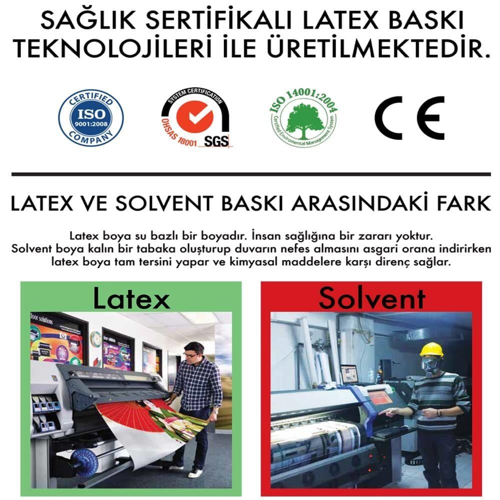 Çiçek Desenli Tekstil Tabanlı Kişiye Özel Baskı Duvar Kağıdı