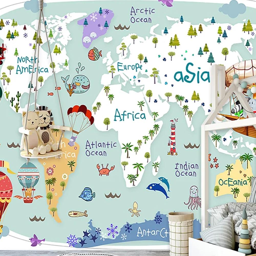 ورق جدران مطبوع مخصص لغرفة الأولاد مصنوع من المنسوجات