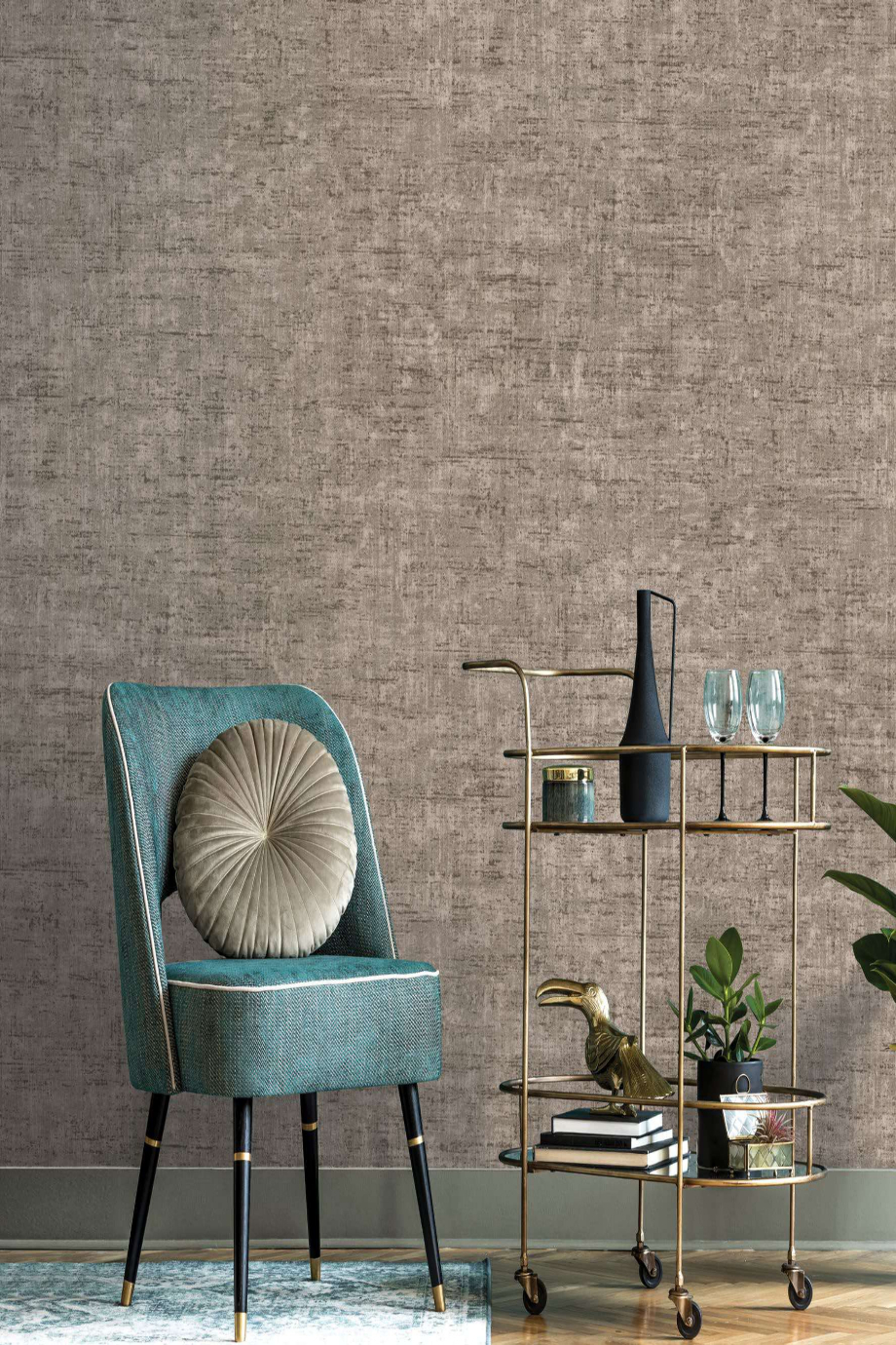 Decowall Rina Sıva Desenli Duvar Kağıdı 705-02