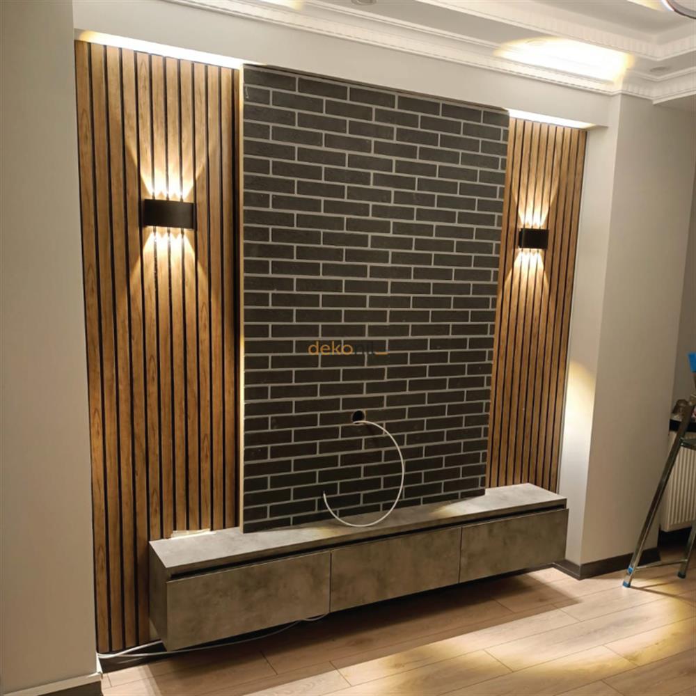 لوح حائط ديكونيل قرميد أنثراسيت رمادي 25*77 سم