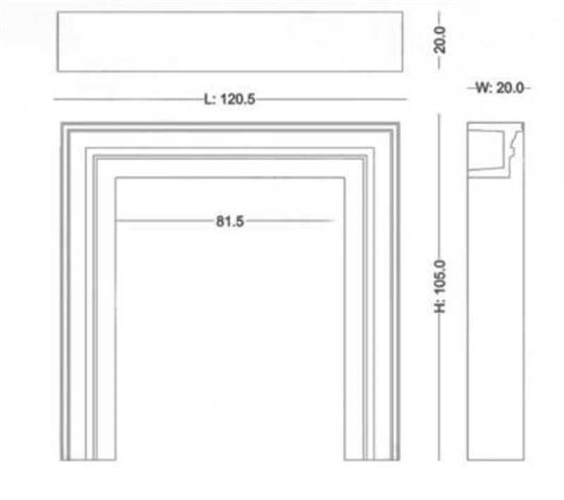 Decorative Polyurethane Paintable Flat Fireplace