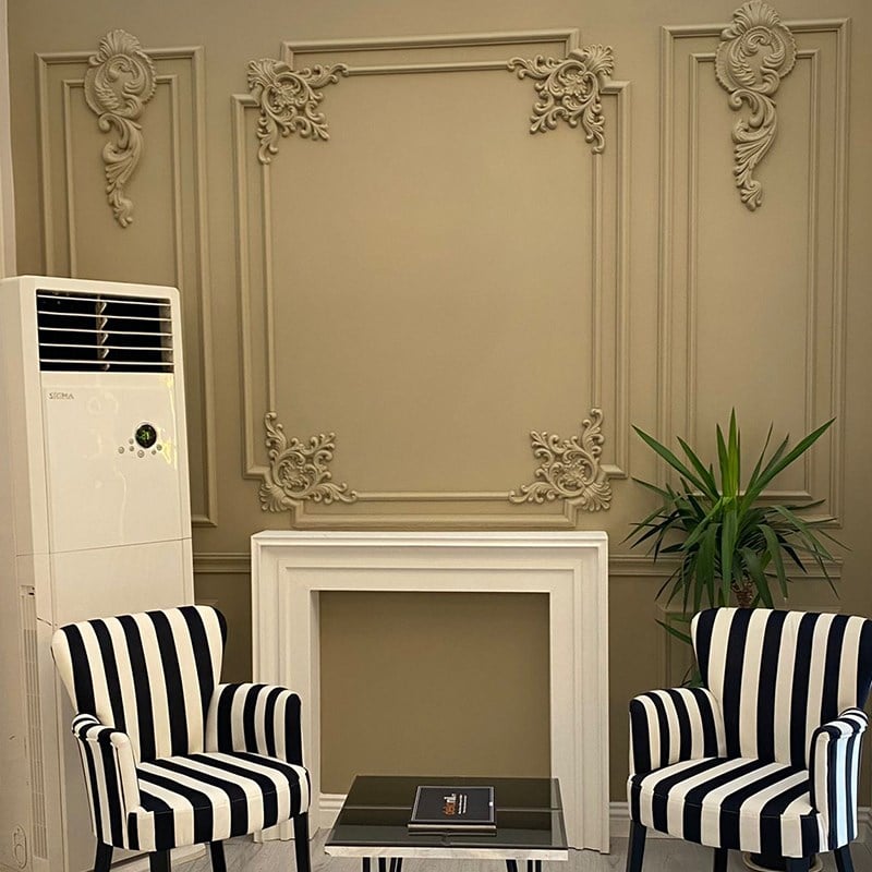 Decorative Polyurethane Paintable Flat Fireplace