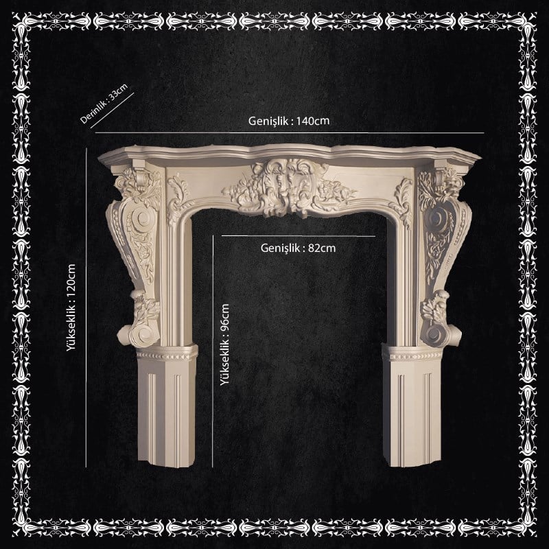 Decorative Polyurethane Paintable Fireplace