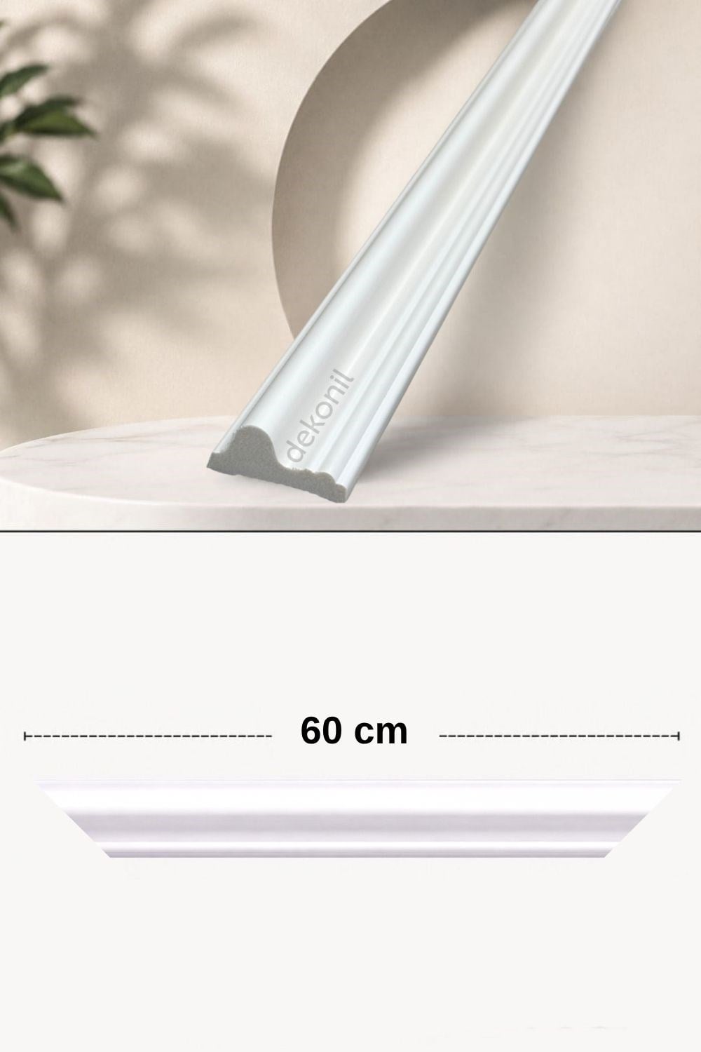 Destan 45° Kesimli Montaja Hazır Boyanabilir Duvar Çıtası 4 cm