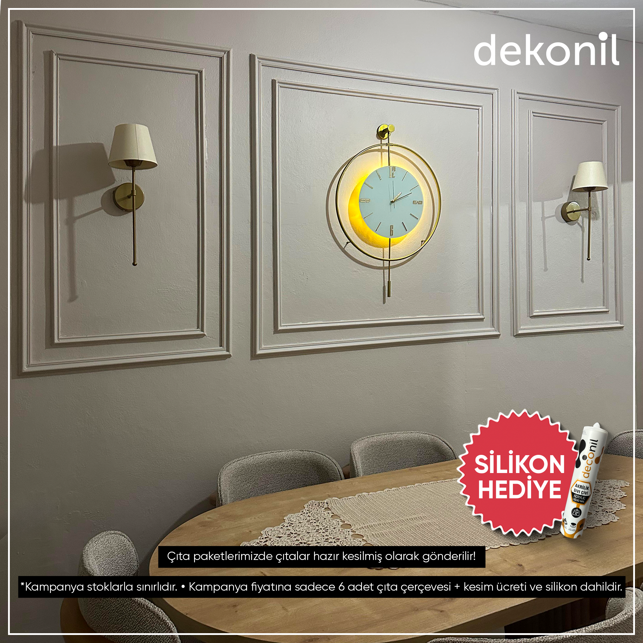 Destan 4cm ve 2,5 cm Boyanabilir Hazır Kesilmiş Duvar Çıtası Paketi 3lü (120cm*70cm)