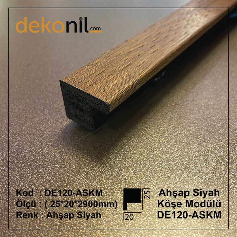 Elegance Ahşap Siyah Lambri Köşe Profili 2,4cm