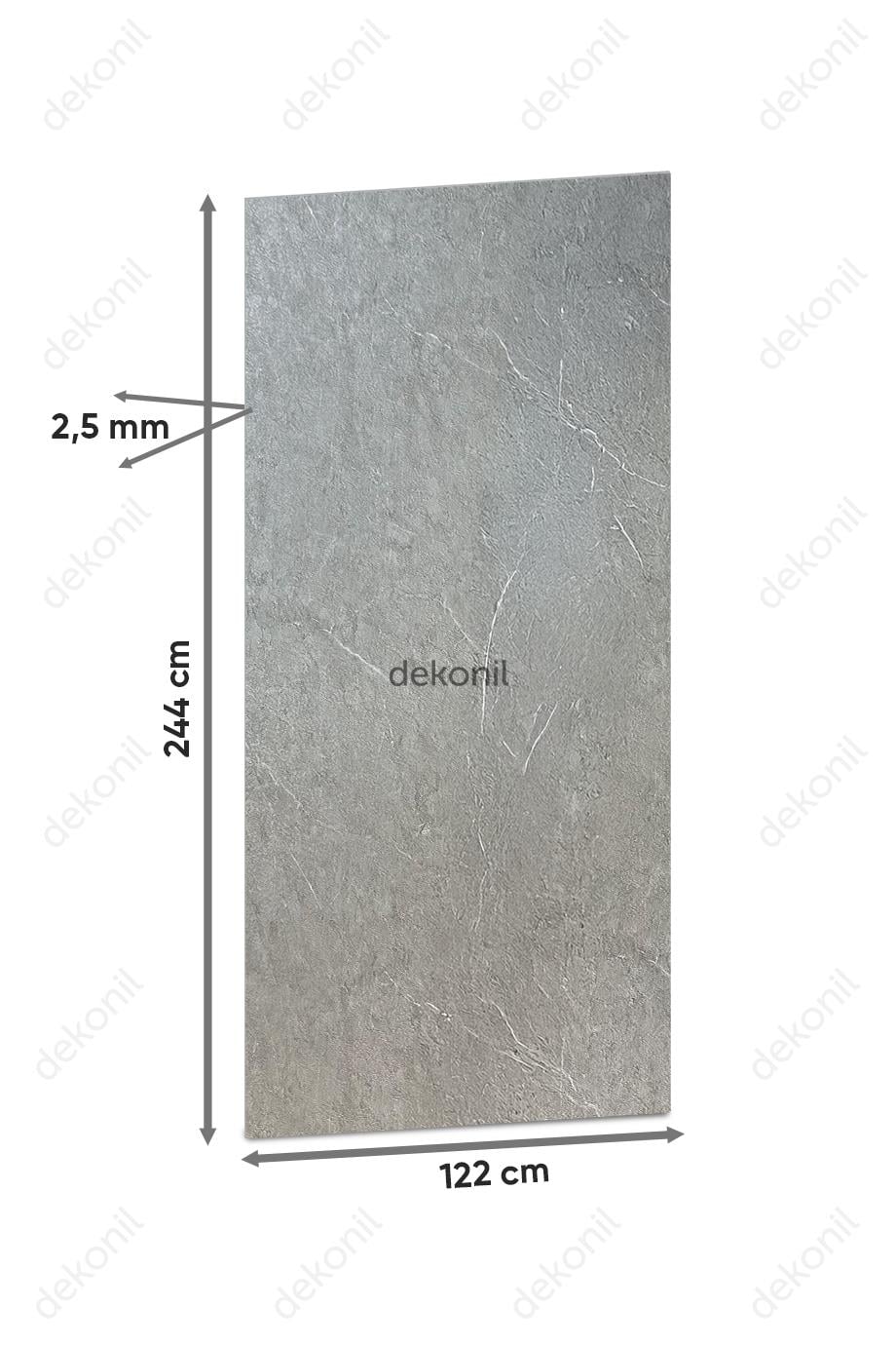 Emboss Grey Mermer Desenli Pvc Duvar Paneli 122*244cm