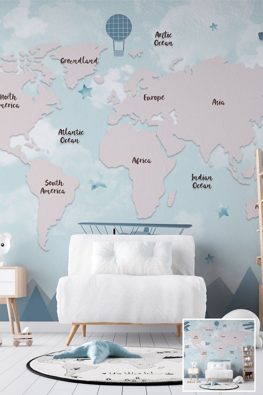 Childrens Room Personalized Print Wallpaper