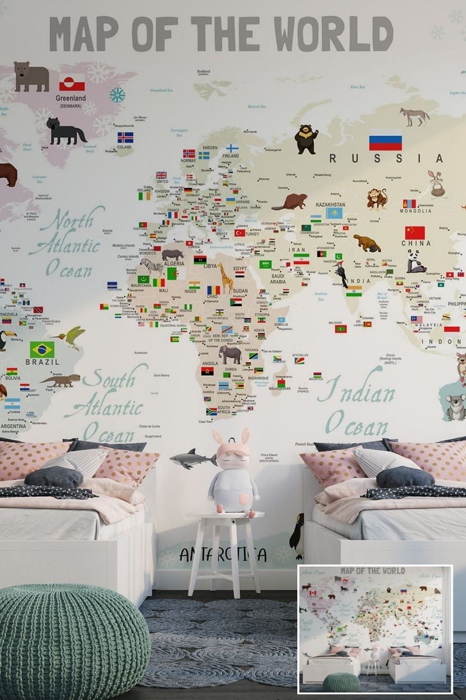Childrens Room Personalized Print Wallpaper