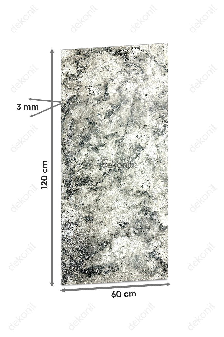 Fırtına Gri Mermer Flex Stone İnce Esnek Doğal Taş Panel 60*120 cm