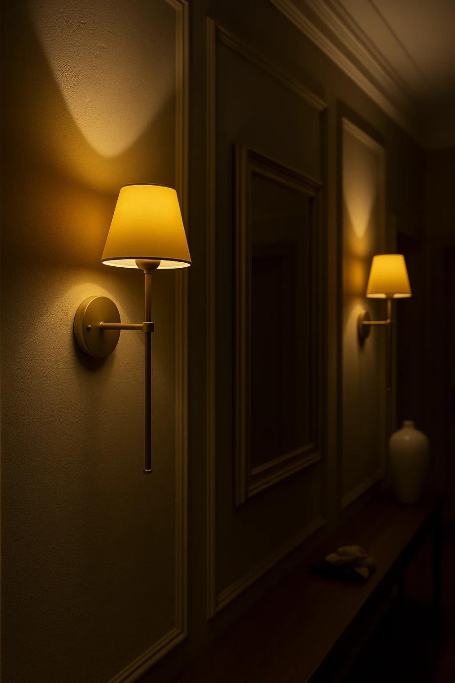 Gold Abajur Şapkalı Şarjlı Kablosuz LED Aplik