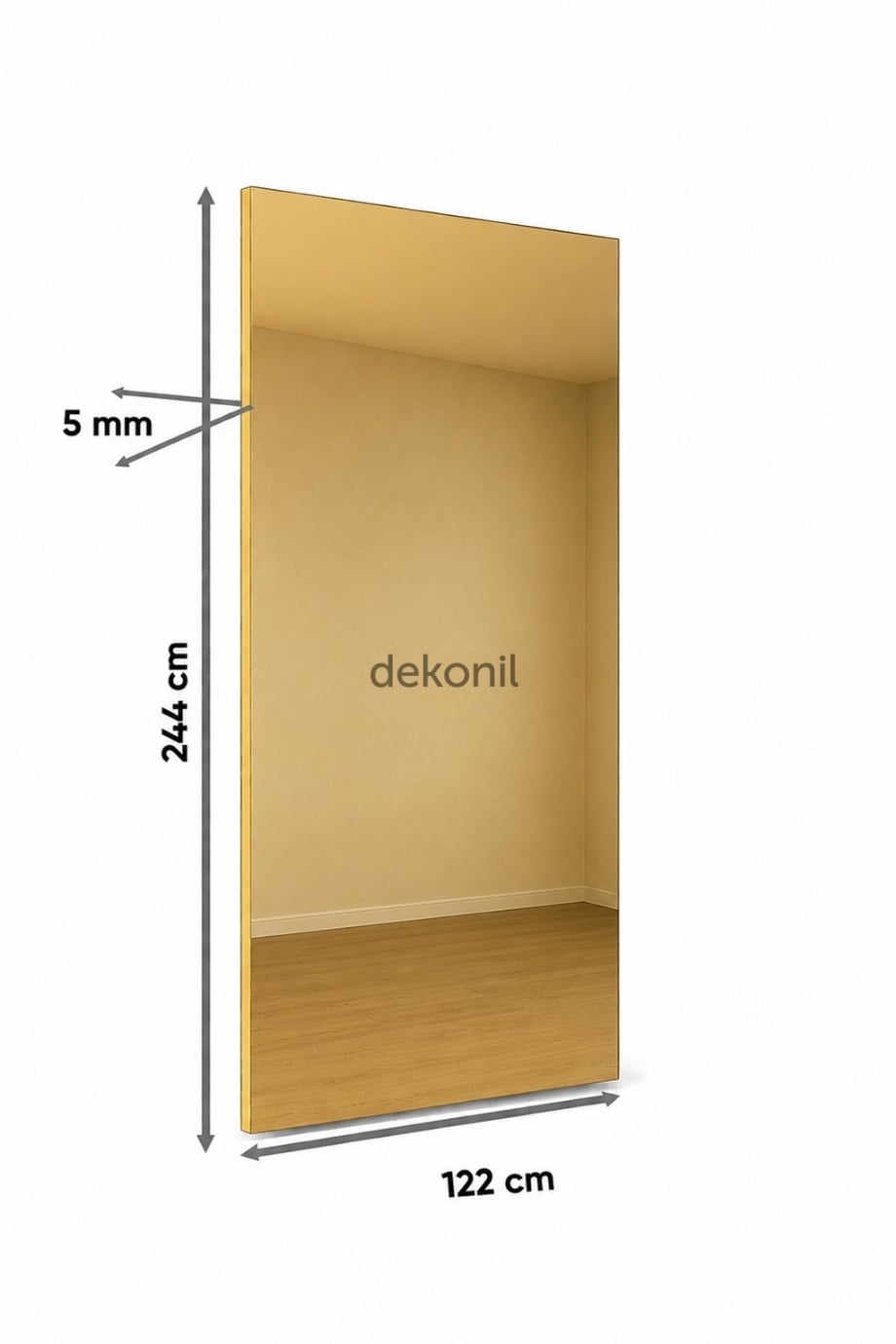 Gold Aynalı PVC Foam Board Duvar Paneli 122×244 cm