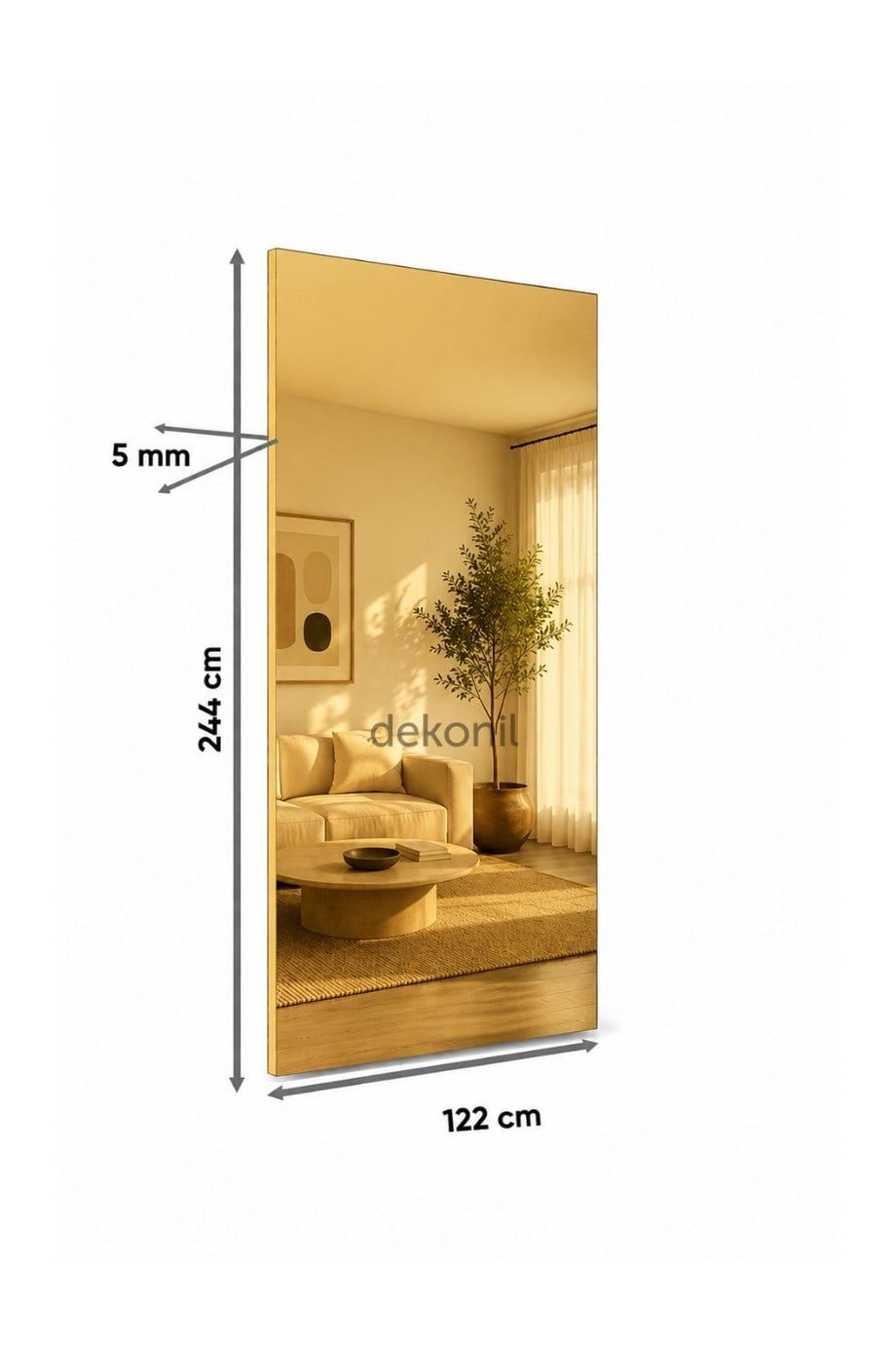 Gold Aynalı PVC Foam Board Duvar Paneli 122×244 cm
