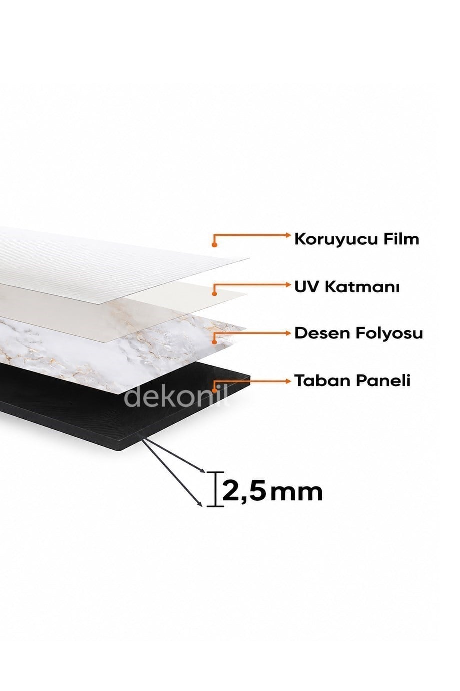 Vanilla Mermer Desenli PVC Duvar Paneli 122x244 cm
