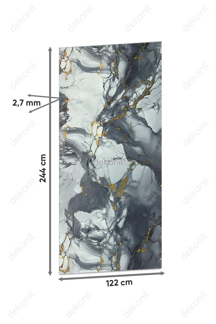 Gray Gold Mermer Desenli Pvc Duvar Paneli 122*244cm