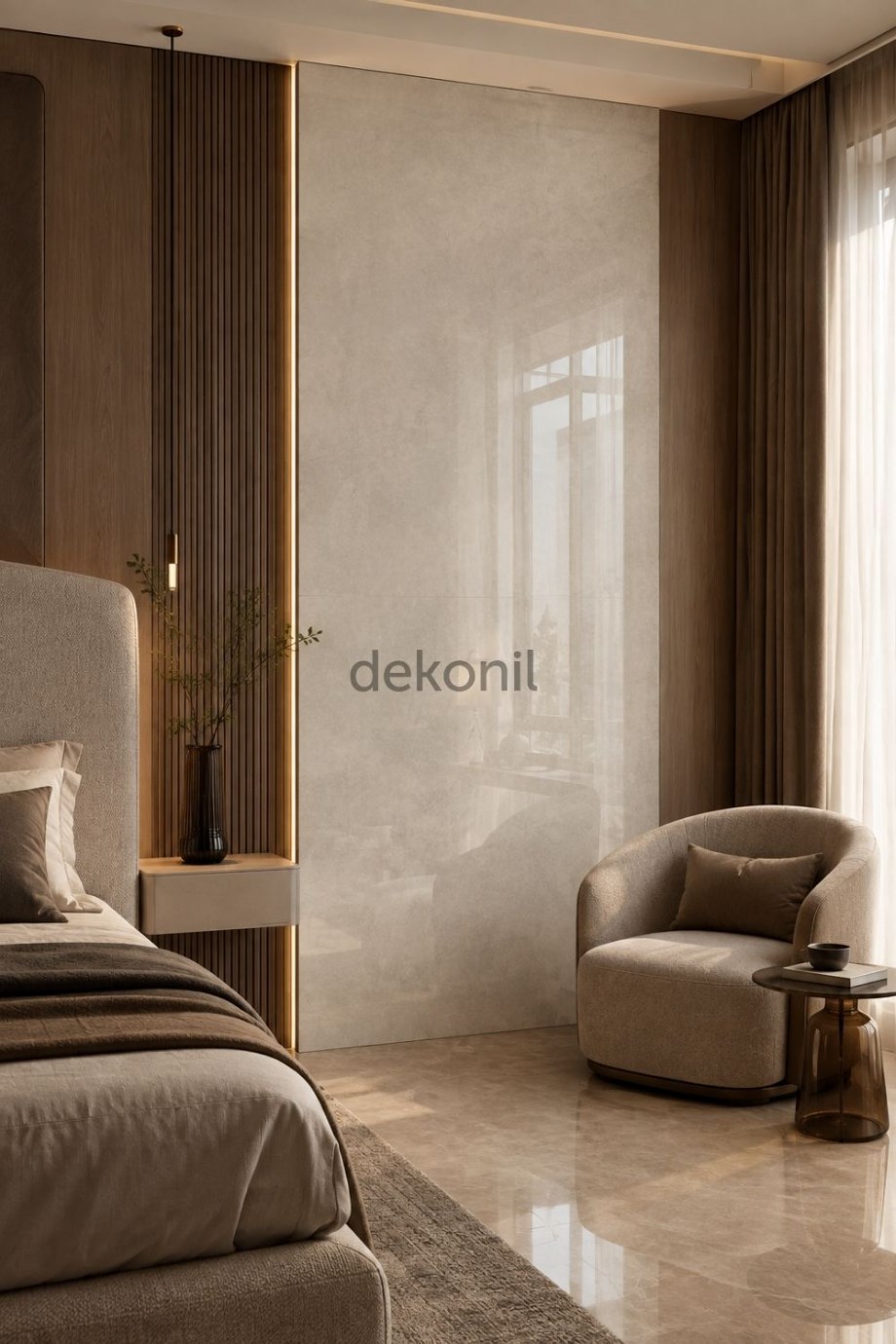 Grej Beton Desenli PVC Duvar Paneli 122x244 cm