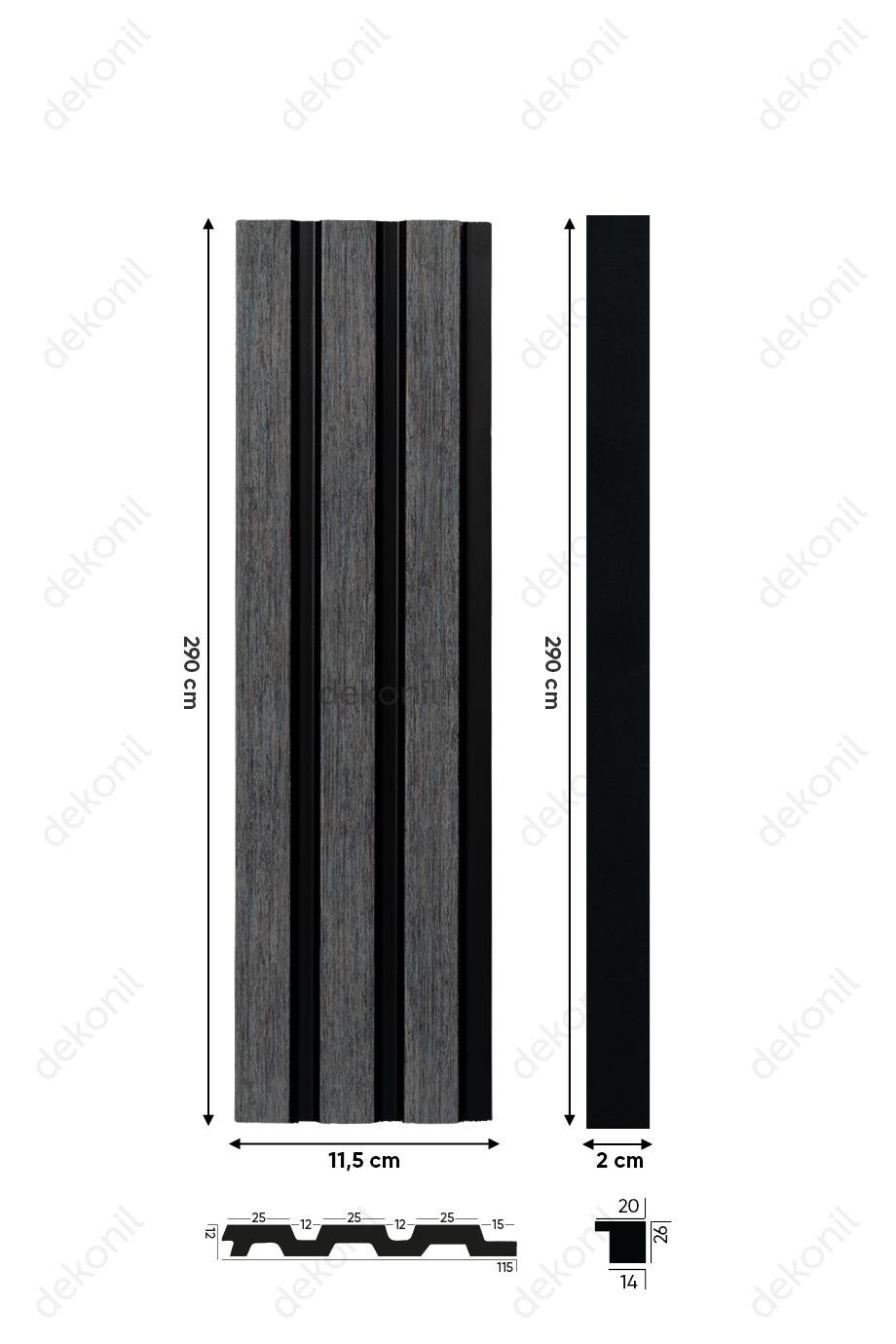 Gray Wall and Ceiling Paneling 11,5 cm 11,5cm