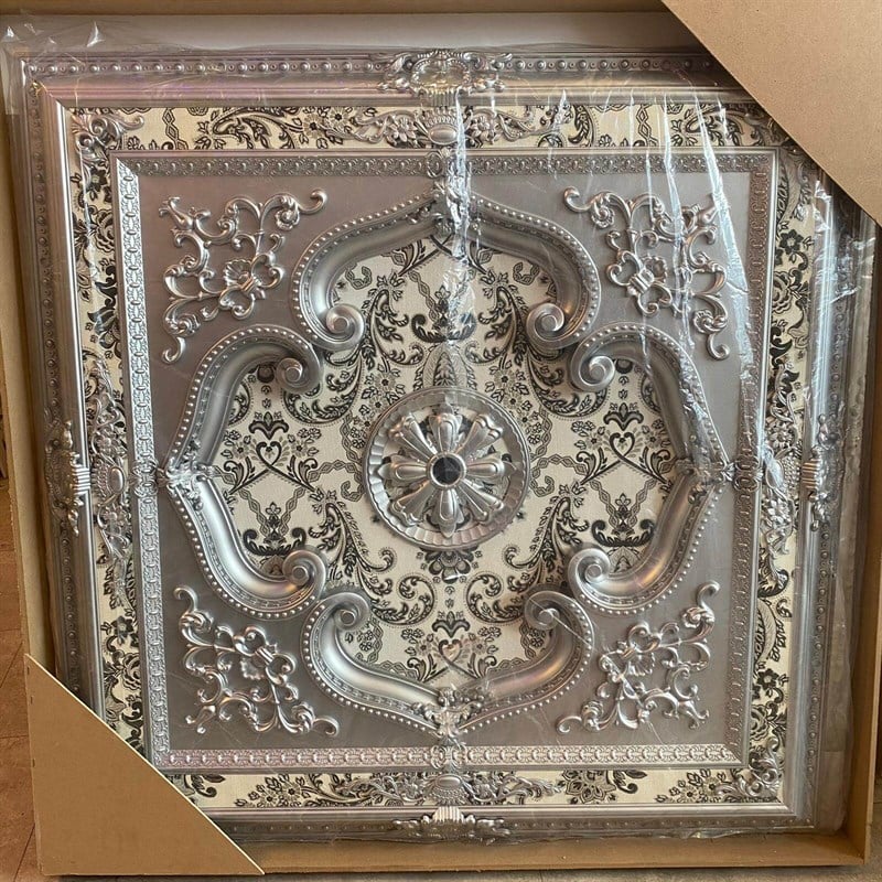 Gümüş Kare Saray Tavan 120*120 cm